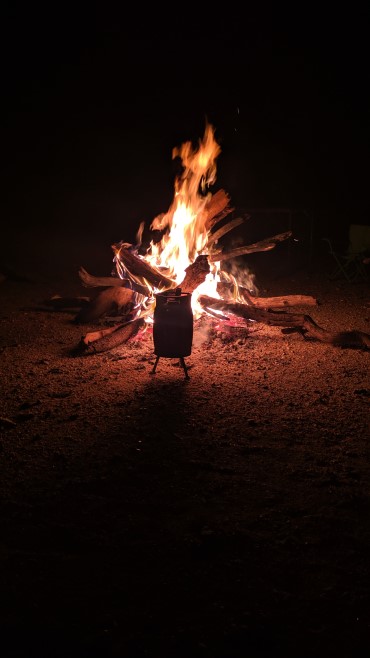 camp fire at night